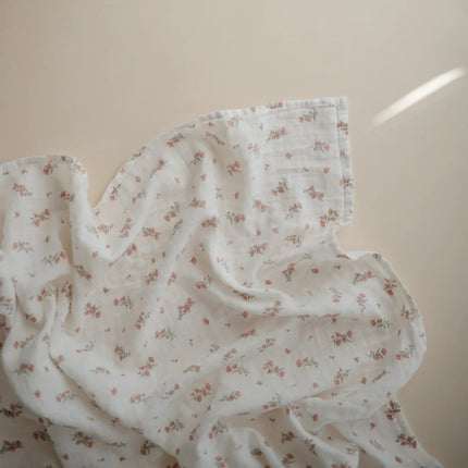 Mushie Hydrofiele Doek Pink Flower 120cm - Mushie - Babywinkel - 810052467801