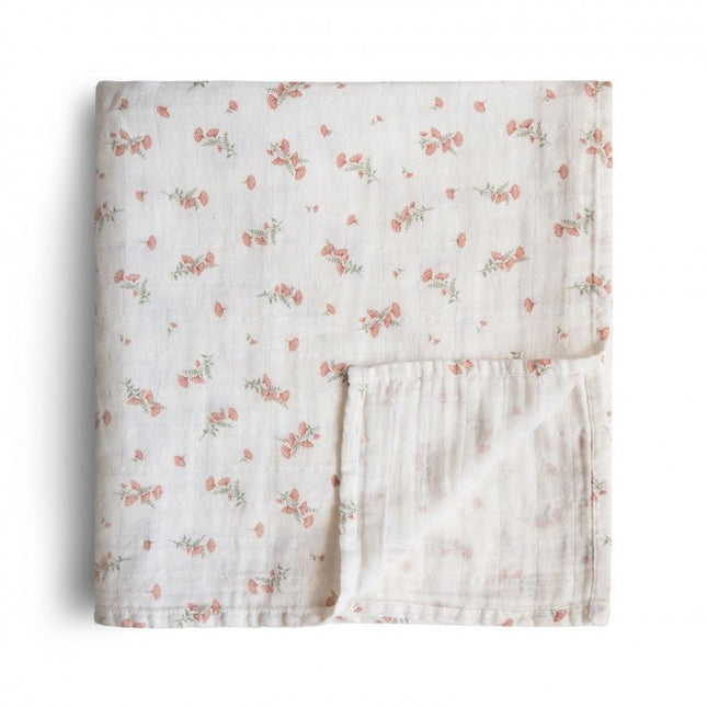 Mushie Hydrofiele Doek Pink Flower 120cm - Mushie - Babywinkel - 810052467801