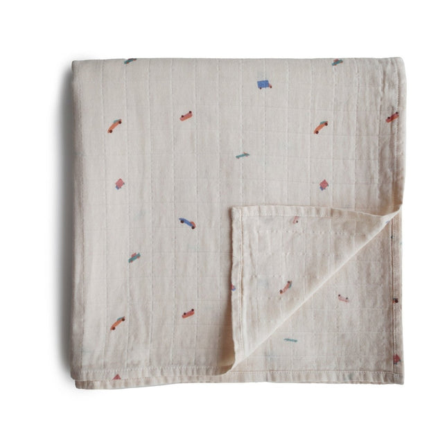 Mushie Hydrofiele Doek Retro Cars XL - Mushie - Babywinkel - 7426999779285