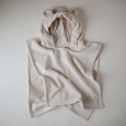 MUSHIE - PONCHO TOWEL BEAR - Fog - Mushie - Babywinkel - 840355801088