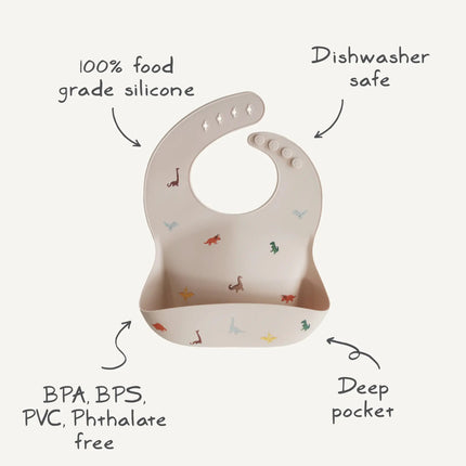 Mushie Slabbetje Silicone Dino - Mushie - Babywinkel - 810052461182