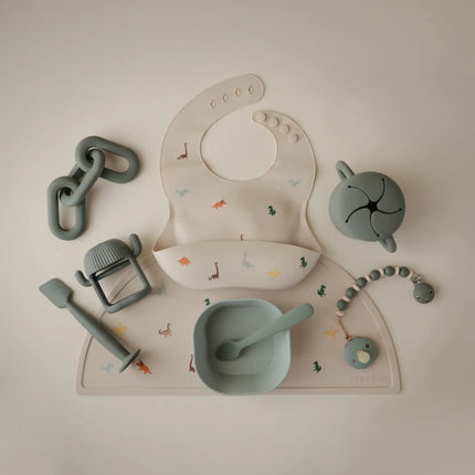 Mushie Slabbetje Silicone Dino - Mushie - Babywinkel - 810052461182
