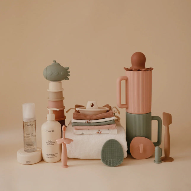 Mushie Washandje Rainbow Blue 5St koop je bij Babywinkel