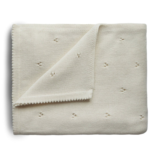 Mushie Wiegdeken Pointelle Ivory - Mushie - Babywinkel - 810052462172