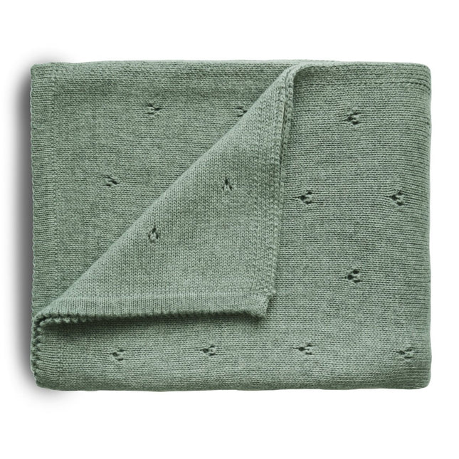 Mushie Wiegdeken Pointelle Sage Melange - Mushie - Babywinkel - 810052462165