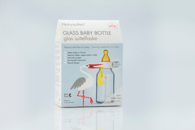 Natursutten Babyfles Glas Set 120Ml 2 delig - Natursutten - Babywinkel - 894654002097