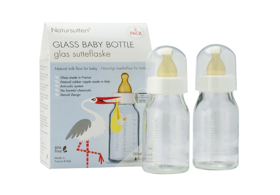Natursutten Babyfles Glas Set 120Ml 2 delig - Natursutten - Babywinkel - 894654002097