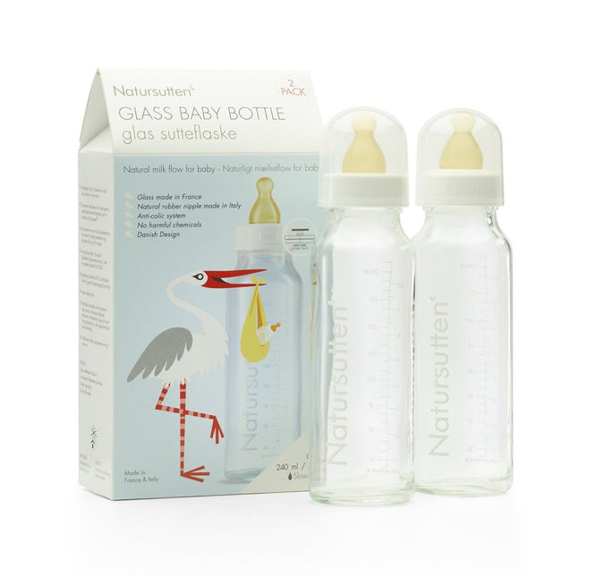 Natursutten Babyfles Glas Set 240Ml 2 delig - Natursutten - Babywinkel - 894654002080