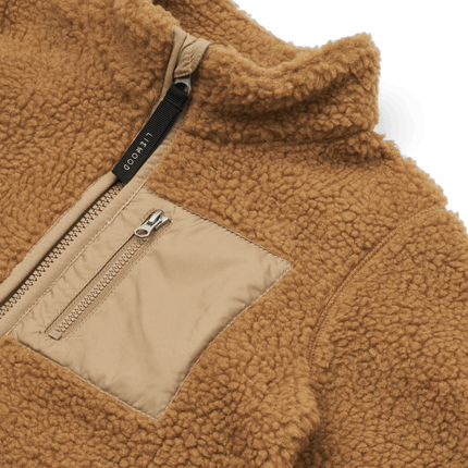 Nolan Pile Jacket Golden caramel oat mix koop je bij Babywinkel