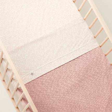 Noppies Gemeleerd gebreid omkeerbaar wiegdekentje Misty Rose 100x140cm - Noppies - Babywinkel - 8719788633219