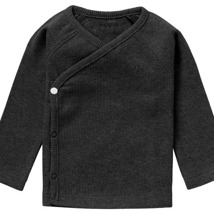 Noppies Overslag Shirt Baby Nanyuki Dark Grey Melange - Noppies - Babywinkel - 8719788631192