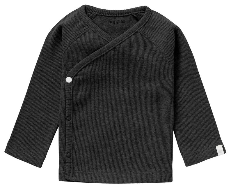 Noppies Overslag Shirt Baby Nanyuki Dark Grey Melange - Noppies - Babywinkel - 8719788631192