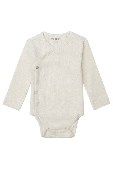 Noppies Romper Lange Mouwen Rib Nino Oatmeal Melange - Noppies - Babywinkel - 8719788883874