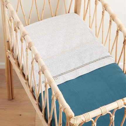 Noppies Wiegdeken Gevuld Mousseline Omkeerbaar Puritan Gray 75x100cm - Noppies - Babywinkel - 8719788633165