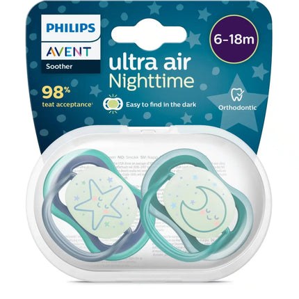 Philips Avent Fopspeen +6 Maanden Air Night Mix - Philips Avent - Babywinkel - 8720689012966