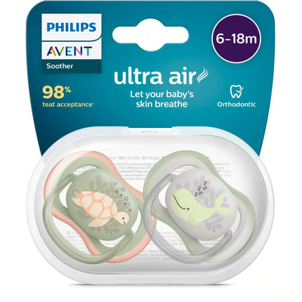 Philips Avent Fopspeen +6 Maanden Air Schildpad/Walvis - Philips Avent - Babywinkel - 8720689012713