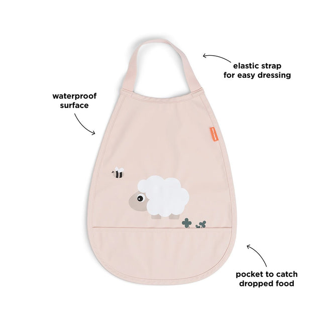 Done by Deer Slabbetje Tiny Farm Roze 35X26,5Cm koop je bij Babywinkel