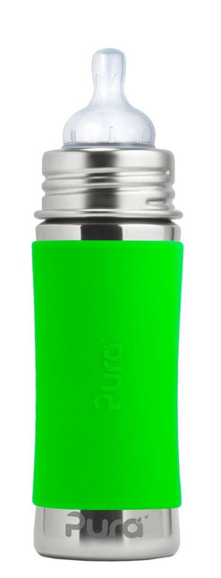 Pura Babyfles Rvs 325Ml Set Groen 4 delig - Pura - Babywinkel - 853766006218