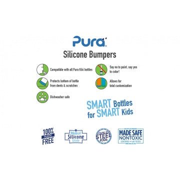 Pura Flesbeschermer Silicone Grijs+Aqua 2St - Pura - Babywinkel - 858312007497