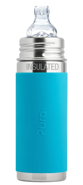 Pura Thermosfles Tuitspeen Rvs 260Ml Set Blauw 4 delig - Pura - Babywinkel - 853766006522