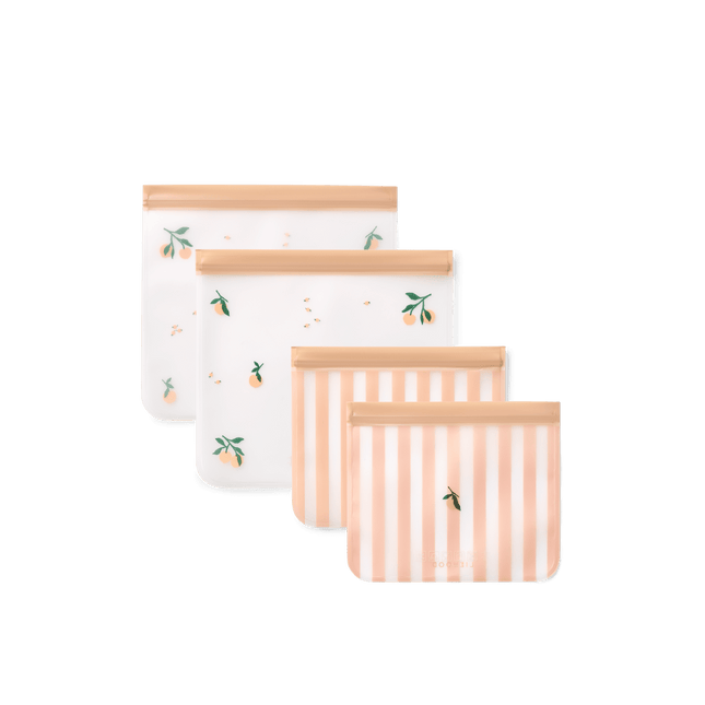 Rebus Reusable Food Bags 4 - Pack Peach Sea Shell koop je bij Babywinkel