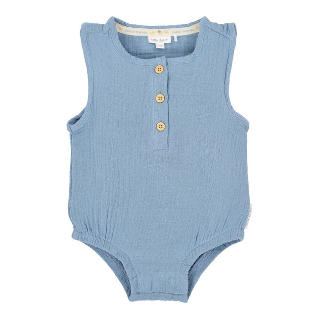 Romper mouwloos blauw Stone Blue koop je bij Babywinkel