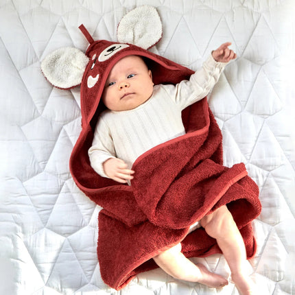 Roommate Badcape Baby Rode Panda - Babywinkel - 5713137005767