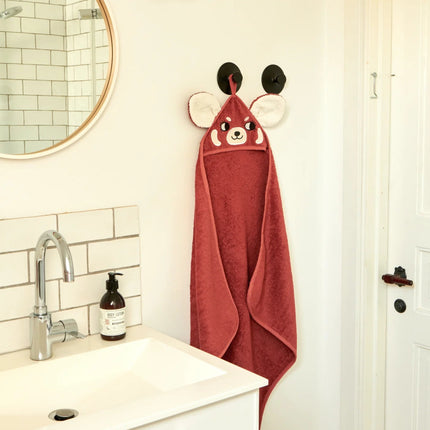 Roommate Badcape Baby Rode Panda - Babywinkel - 5713137005767
