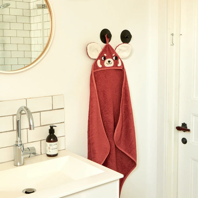 Roommate Badcape Baby Rode Panda - Babywinkel - 5713137005767