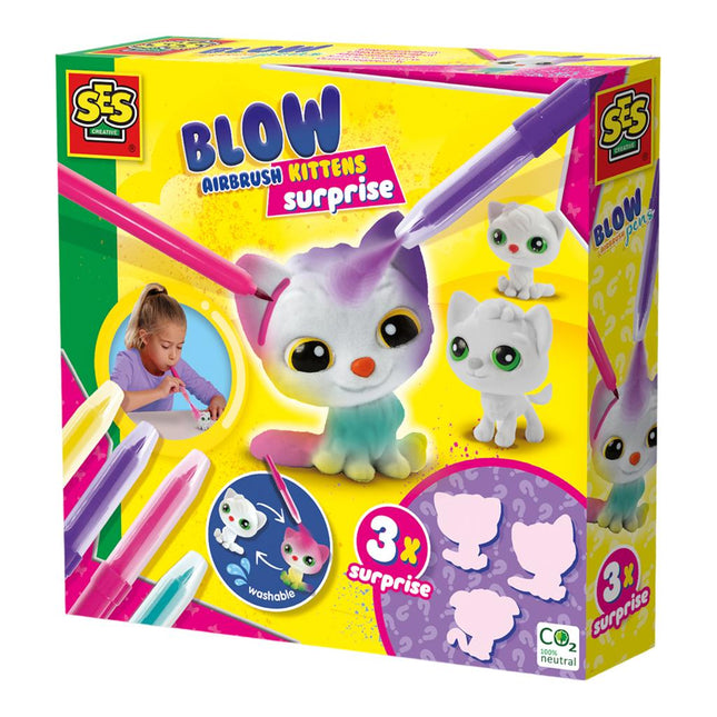 Ses 14334 Blow Airbrush Pens Katjes 3x - Babywinkel - 8710341143343