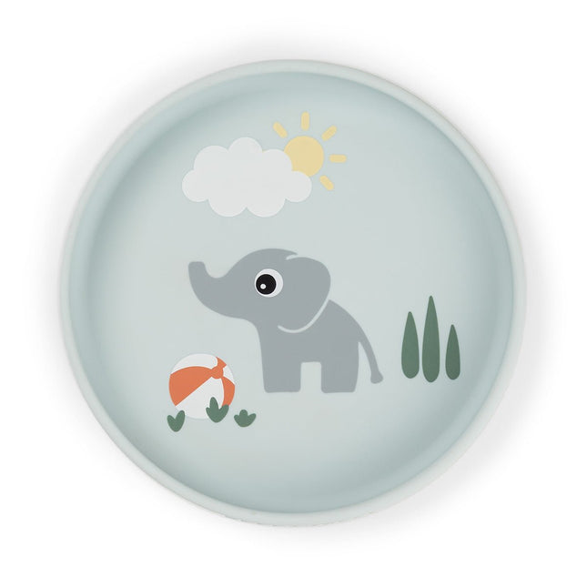 Siliconen bord met zuignap Playground Blue koop je bij Babywinkel