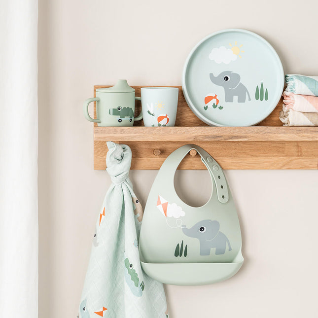 Siliconen bord met zuignap Playground Blue koop je bij Babywinkel