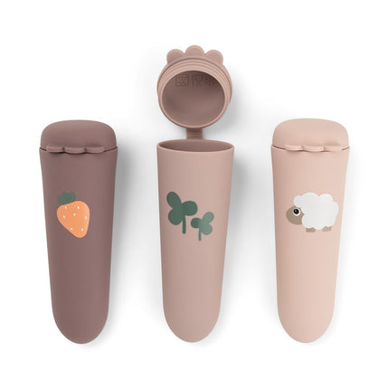 Siliconen ijsjesvorm 3 - pack Tiny Farm Powder koop je bij Babywinkel