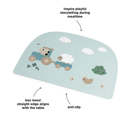 Siliconen placemat Tiny farm Blue koop je bij Babywinkel