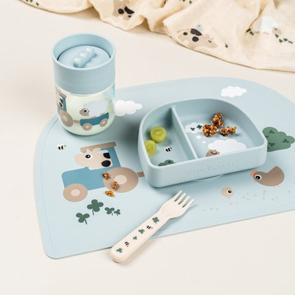 Siliconen placemat Tiny farm Blue koop je bij Babywinkel