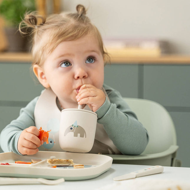 Siliconen rietjesbeker 2 - pack Playground Green koop je bij Babywinkel