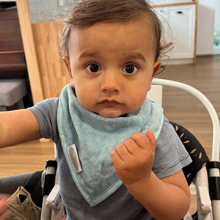 Silly Billyz Towel Bandana Bibs dusty blue - Babywinkel - 9315455073174