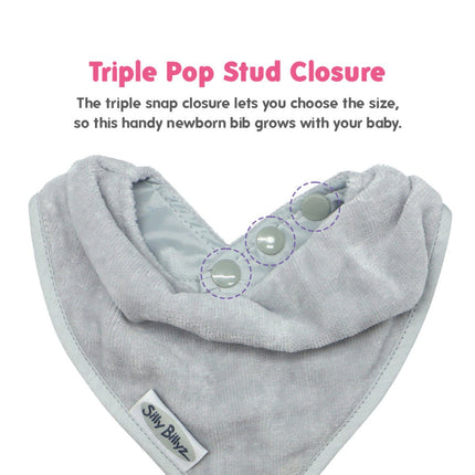 Silly Billyz Towel Bandana Bibs silver - Babywinkel - 9421018216220