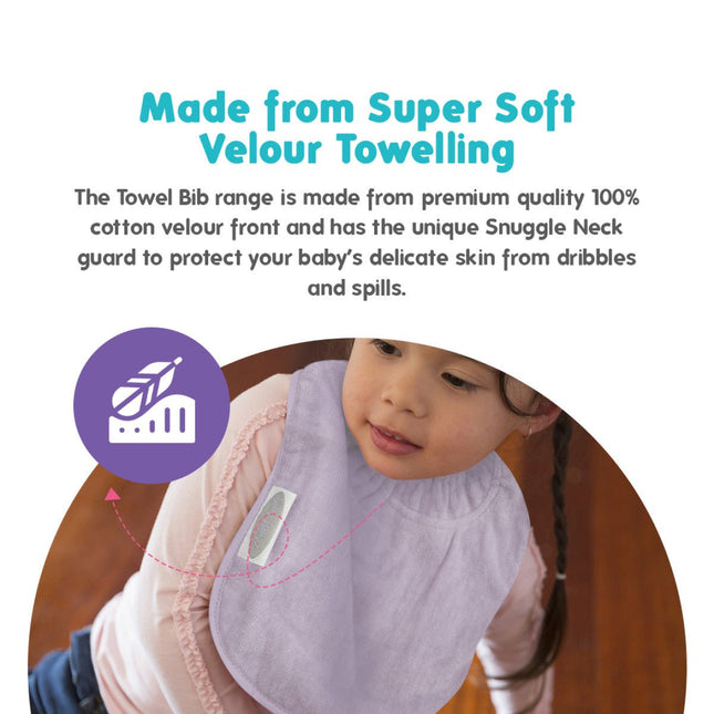 Silly Billyz Towel Large Bibs Lavender - Babywinkel - 9315455240859