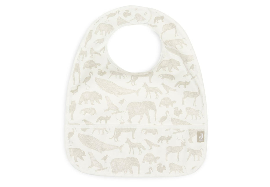 Jollein Slabbetje Waterproof Animals Olive Green 2 Stuks koop je bij Babywinkel