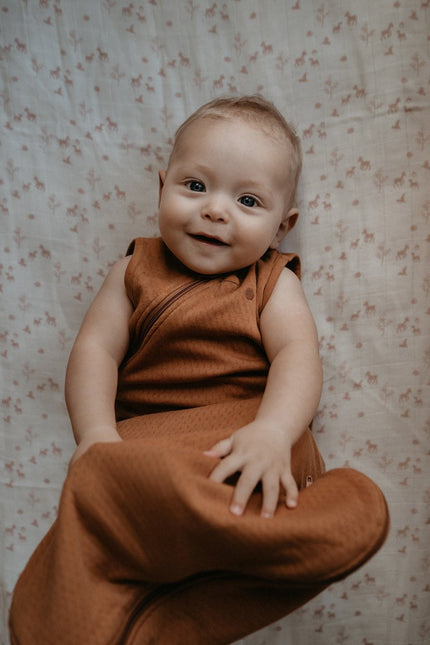 Snoozebaby Slaapzak Baby Mouwloos Toffee koop je bij Babywinkel