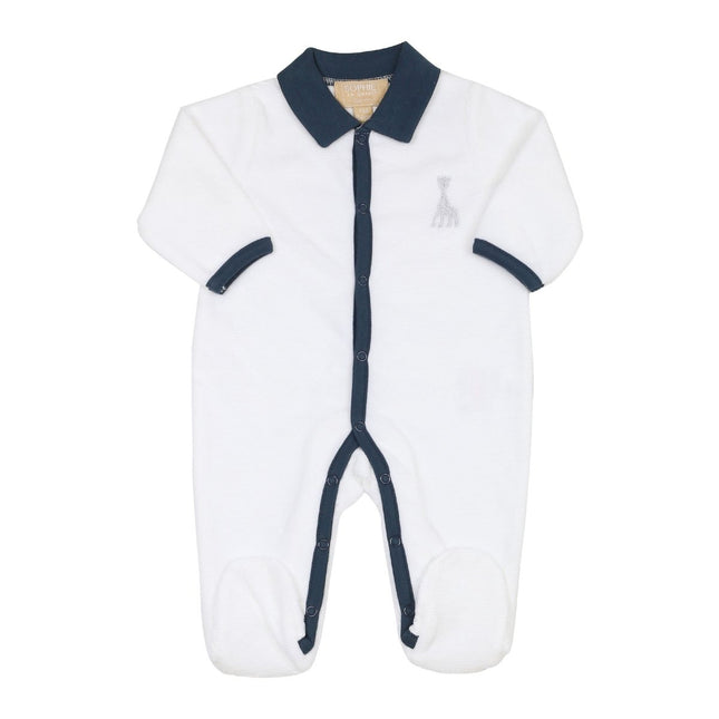 Sophie de Giraf Boxpakje Velours Rib Wit met Blauw Kraagje - Sophie de Giraf - Babywinkel - 3701322713308