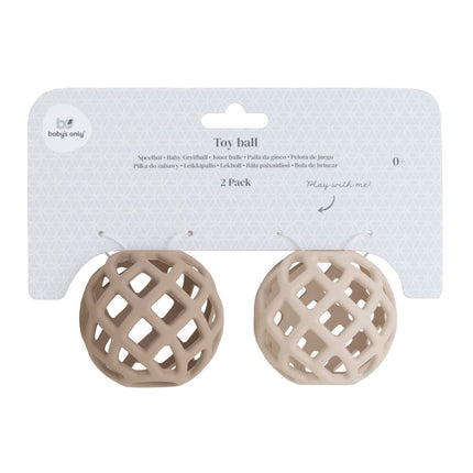 Speelbal clay/warm linen - 2 - pack koop je bij Babywinkel