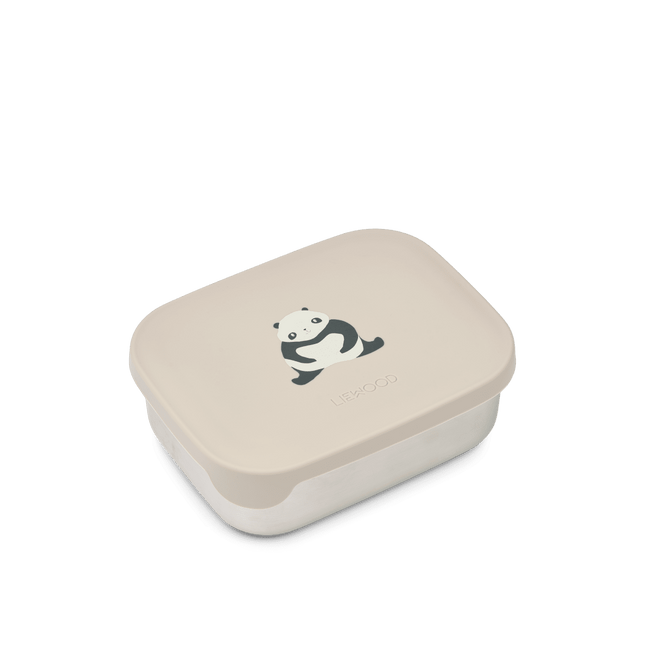 Stainless Steel Lunchbox Panda / Sandy / Dark Grey koop je bij Babywinkel