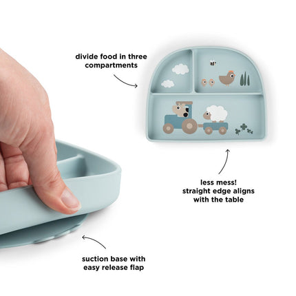 Stick&Stay Verdeel Bord Tiny farm Blue koop je bij Babywinkel
