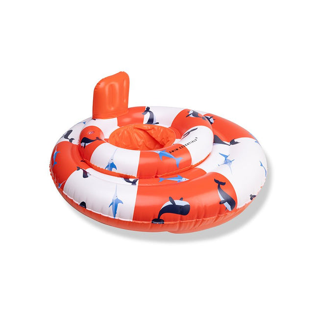 Swim Essentials Baby Float Wit/Rood Ocean Stripes 0-1 Jaar koop je bij Babywinkel
