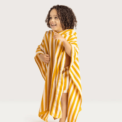 Swim Essentials Badcape Baby Luxe Beach Yellow Stiped - Swim Essentials - Babywinkel - 7432234212219