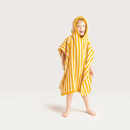 Swim Essentials Badcape Baby Luxe Beach Yellow Stiped - Swim Essentials - Babywinkel - 7432234212219