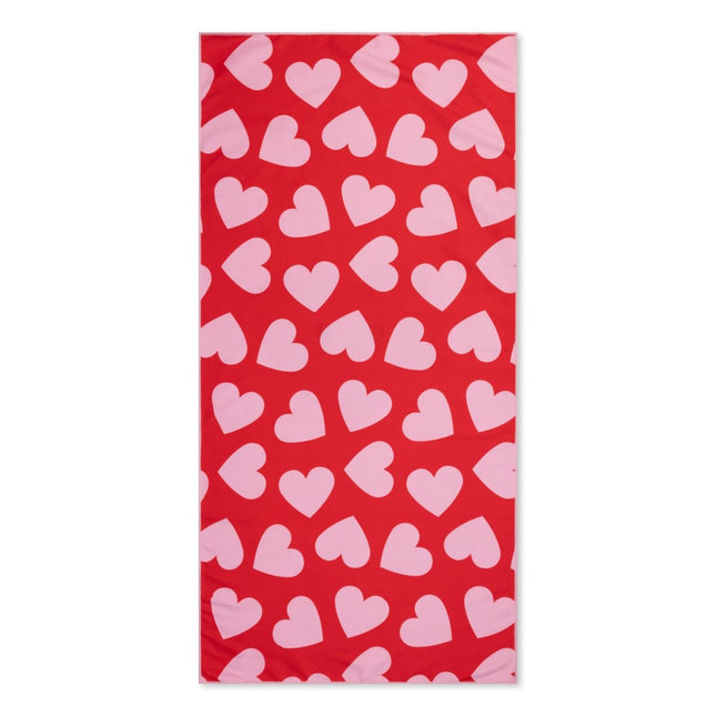 Swim Essentials Hearts Red Beach Towel - Babywinkel - 8721197417342