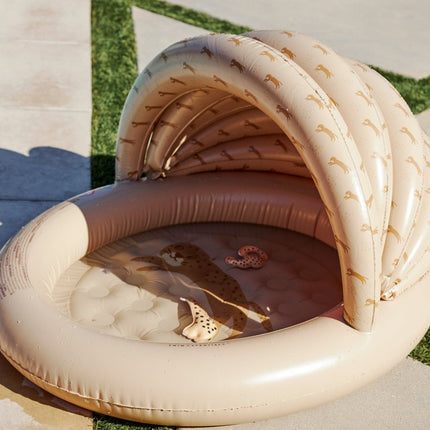 Swim Essentials Kids Pool – Beige Leopard met overkapping koop je bij Babywinkel